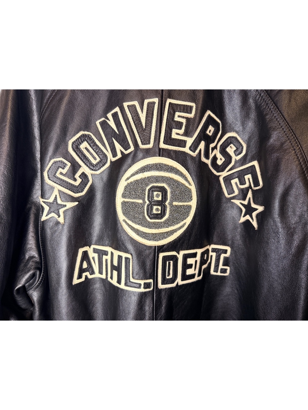 Converse All Star Black Leather Jacket Style 1908 Men's Size - Picture 5 of 6